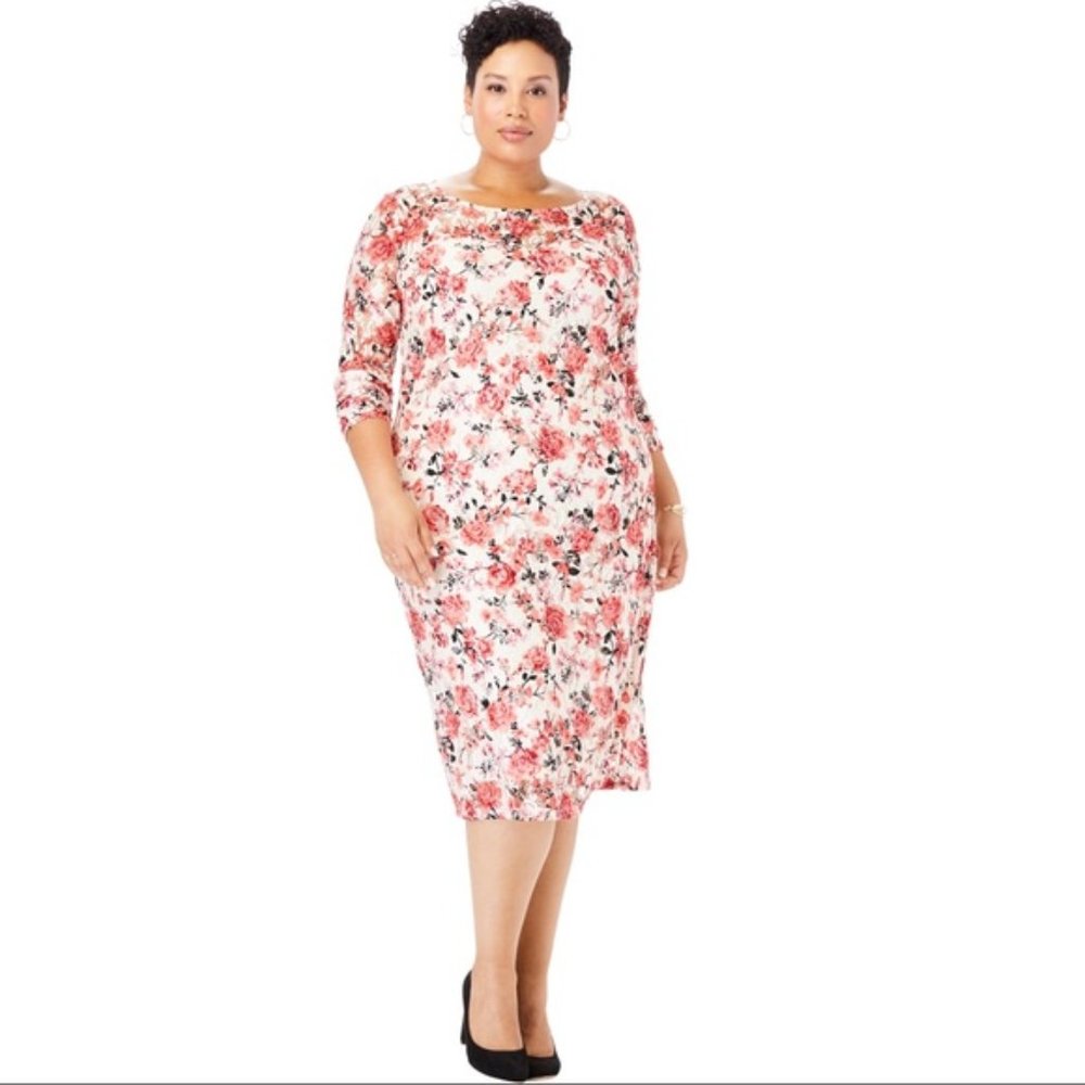 Jessica London Lace Print Shift Dress Size 16W